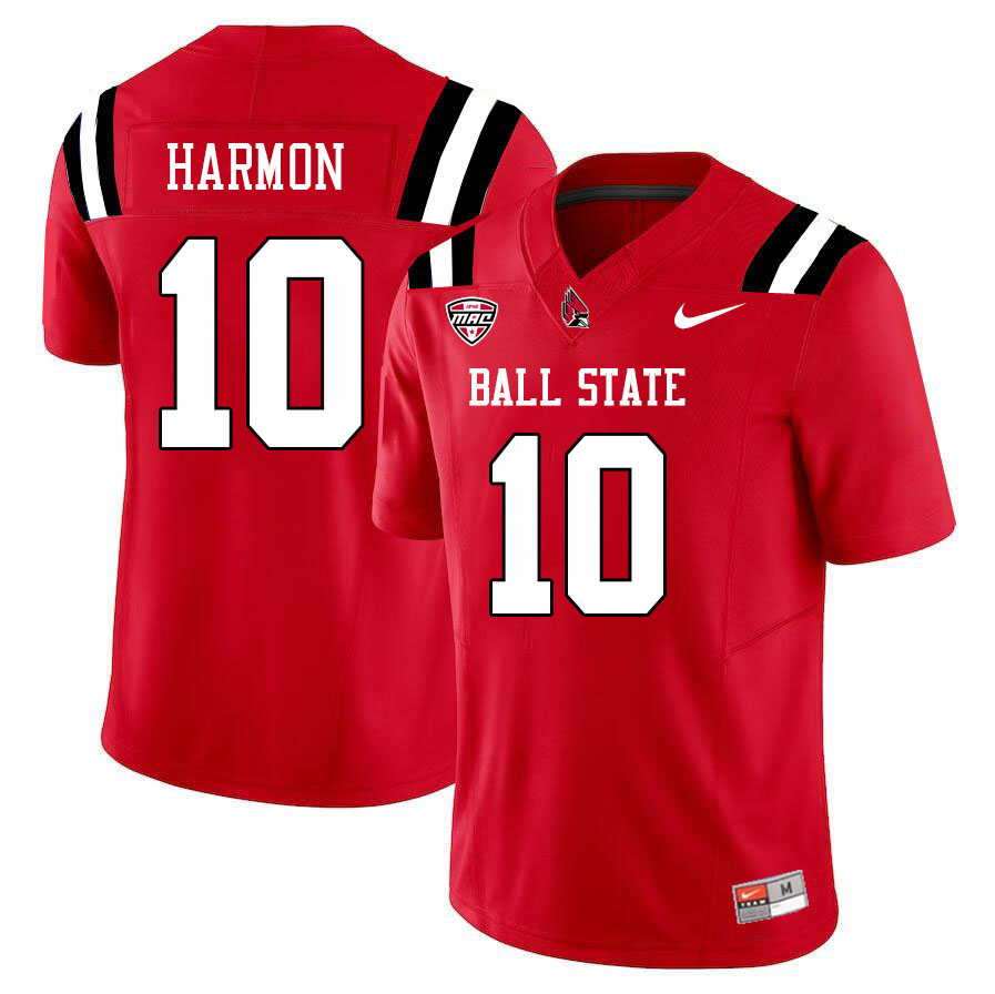 Ball State Cardinals #10 Jahmad Harmon College Football Jerseys Stitched Sale-Cardinal